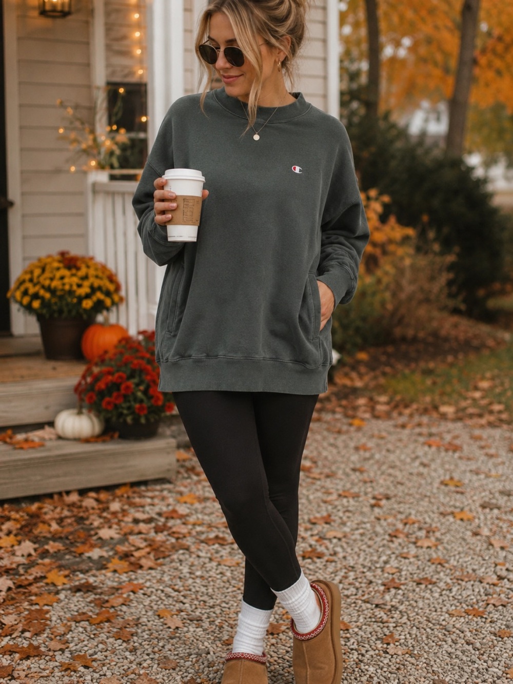 Champion Forest Green Crewneck Sweatshirt